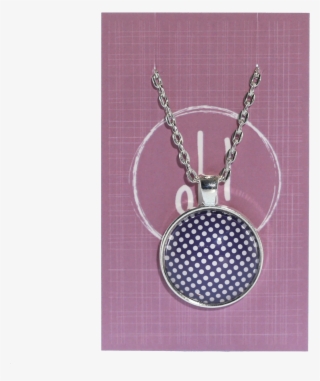 Navy Polka Dot Necklace - Locket #7923281