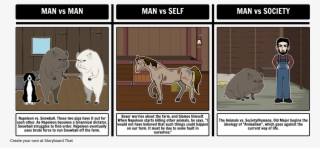 Animal Farm - Conflict - Great Gatsby Cartoon Characters #7923537