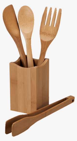 Silver Lining - Bamboo Kitchen Utensils Png #7924774