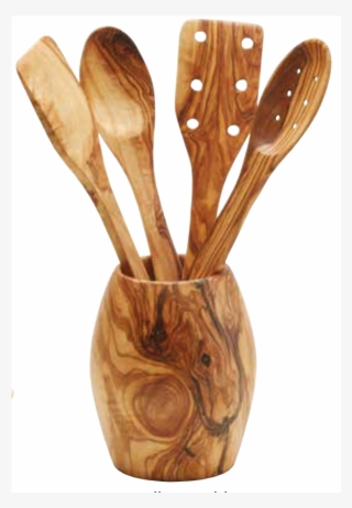 Details About Olive Wood Oval Pot And Utensils - Kitchen Utensil #7925415