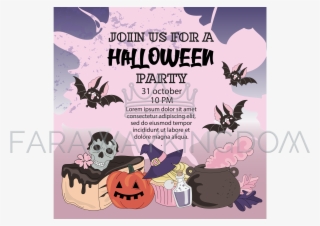 Join Us Halloween Cartoon Mystical Vector Illustration - Cartoon #7926775