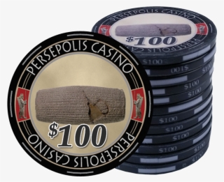 Persepolis Casino Black $100 Ceramic Poker Chip - Poker #7927582