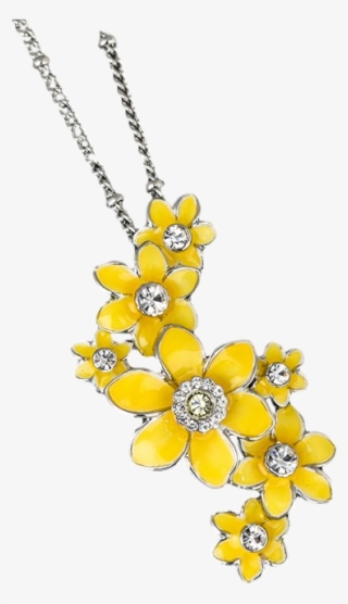 Equilibrium Radiant Daffodil Cluster Necklace Boxed - Locket #7927850