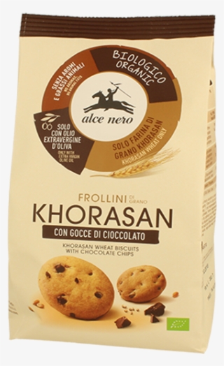 Organic Khorasan Wheat Biscuits With Chocolate Chips - Frollini Cacao Alce Nero #7931865