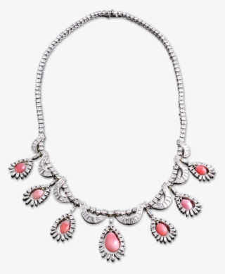 Conch Pearl & Diamond Necklace - Necklace #7932962