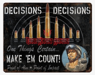 Decisions, Decisions Vintage Steel Sign - Chief Rocka #7933234