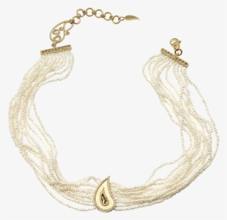 20k Vitality Paisley Pearl And Diamond Necklace - Necklace #7934187