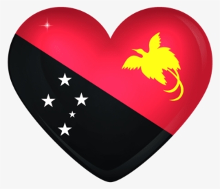 Free Png Download Papua New Guinea Large Heart Flag - Papua New Guinea Flag Heart #7935352