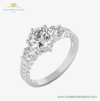 Silver Engagement Ring With Moissanite - Pre-engagement Ring #7935537