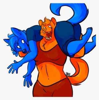 A Wolverine Fireman-carrying An Excited Husky - Cartoon #7936369 A Wolverine Fireman-carrying An Excited Husky - Cartoon #7936369