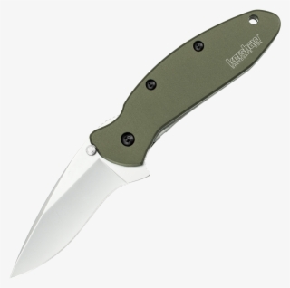 Kershaw Scallion Folding Knife, Olive Drab 6060-t6 - Utility Knife #7938384