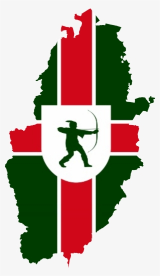 Nottinghamshire Flag Map #7939086