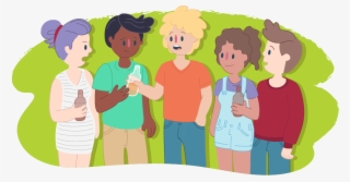Teenager Being Pressured By His Friends To Have A Drink - Cartoon #7939170