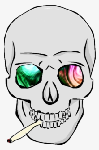 Calavera Sticker - Calavera Con Cigarro Png #7939199