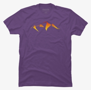 Abstract Mountain Sunset Logo - Negative Space T Shirt Design #7939732