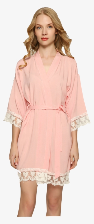 Pink Lace Robe - Nightgown #7940359