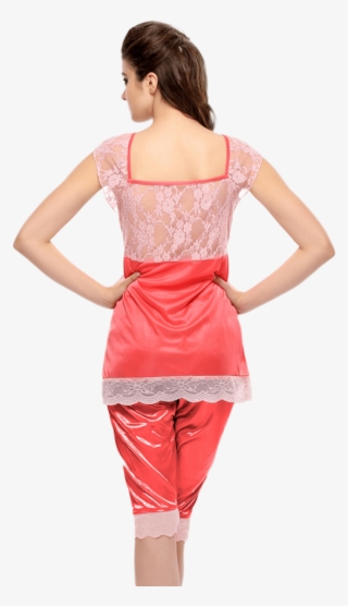 Pink Lace Capri And Top Nightwear - Dress #7940499