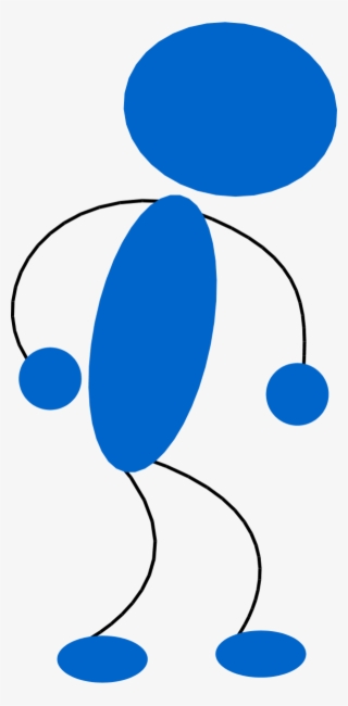 Blue Man Standing Alert - Clip Art #7943168