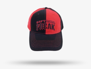 Wholesales Embroidery Character Red And Black Split - Baseball Cap #7945383