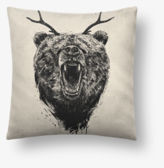 Coussin Toucher Peau De Pêche 41 X 41 Cm Angry Bear - Bear With Antlers #7945740