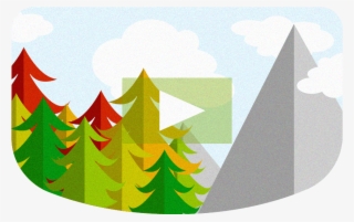 Video Rounded Corner Cutout With Trees And Mountain - Illustration #7949332