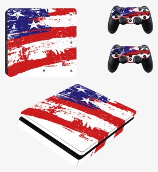 Ps4 Slim Skin Usa Graffiti Flag - 4th Of July Open #7955320