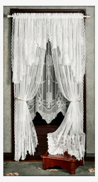 Garland Lace Curtain Panel - Victorian Windows Treatment #7956124