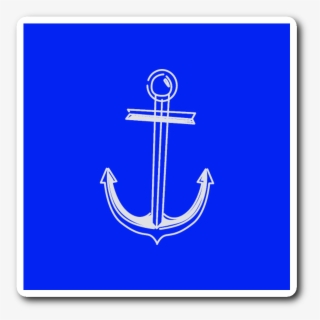Blue Anchor Nautical Sticker - Emblem #7956269