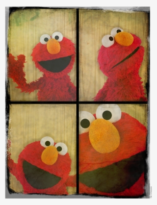 Sesame Street Photo Booth Elmo Juniors V Neck T Shirt #7956872