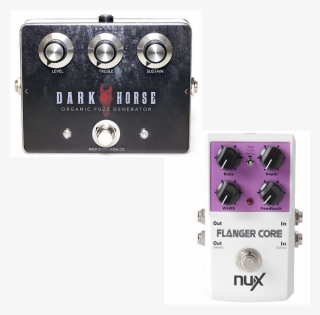 Rock Stock Dark Horse Fuzz Guitar Pedal And Nux Flanger - Rock Stock Pedals Dark Horse #7959707
