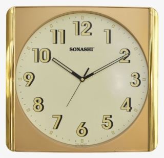 Sonashi Swc-808s Wall Clock Silent Sweep Movement Gold - Quartz Clock #7960245