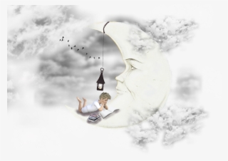 Moon, Clouds, Dream, Lantern, Sky, Boy, Child, Books - Moon Dream Png #7961864