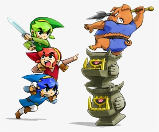 Earlier Stages In A Region Usually Exist So Players - Legend Of Zelda Triforce Heroes Art #7962168