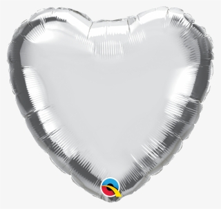 Silver Heart Shaped 18'' Foil Decorator Balloon - Balloon #7964043