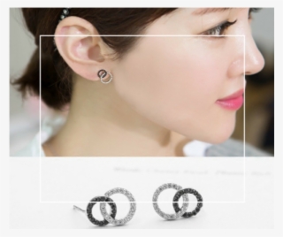 925 Silver Double Circle Black N Silver Earrings - Earrings #7964263 925 Silver Double Circle Black N Silver Earrings - Earrings #7964263