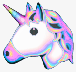Unicorn Emoji Transparent Bubble Holo Holographic - Cartoon #7965776