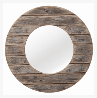Distressed Wood Plank Mirror - Circle #7966089