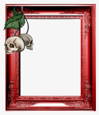 Mq Red Skull Cherry Frame Frames Border Borders - Picture Frame #7975184