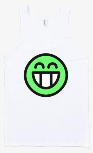 Green Smiley Fine Jersey Tank Top Unisex - Smiley #7976140