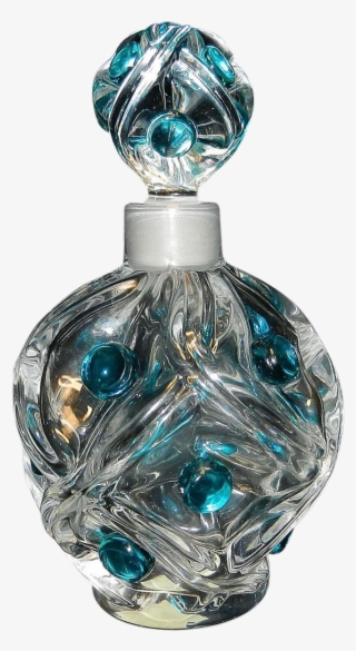 Vintage Lalique Floride Pattern Crystal Perfume Bottle - Perfume #7977031