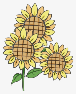 Retro National Wind Sun Flower Plant Png And Psd - Sunflower #7978148