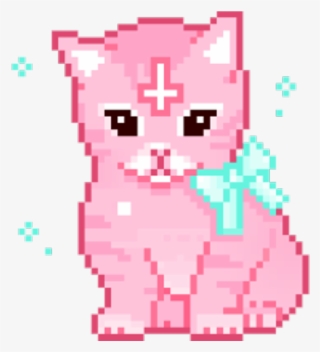 Tumblr Sticker - Pink Cat Pixel Art #7981701