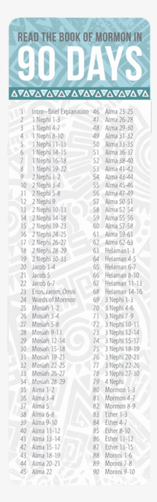 Book Of Mormon In 90 Days Bookmark - Plastic #7982748