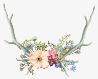 Antler Clipart Flower Crown - Aesthetic Tumblr Flower Drawing #7983412