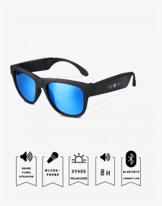 Dressed In Music Bone Conduction Speaker Blue - Earphone Glasses #7994249