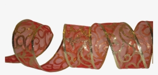 Cinta Alambrada Rojo Escarchada Con Arabescos - Silk #7994285