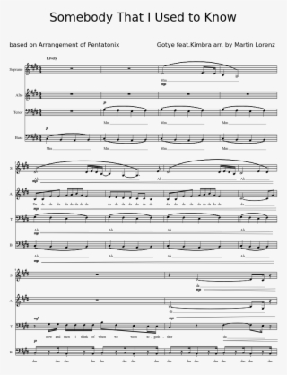 Somebody That I Used To Know - Somebody That I Used To Know Partitura Pentatonix #7994787