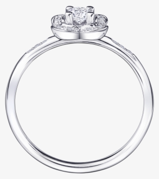 Chance Super One Ring, White Gold And Diamonds - Oval Engagement Ring Settings Side View #7996246