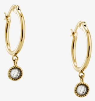 Rose Quartz Drop Hoops Image - Earrings #7998795