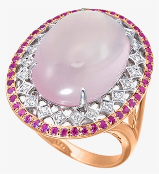 14ct Rose Gold Rose Quartz Pink Sapphire And Diamond - Engagement Ring #7998952